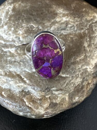 Southwestern Navajo Purple Mojave Turquoise Ring | Sterling Silver | Sz 10 | 15606