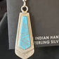 Navajo Blue Turquoise Inlay Earrings | Sterling Silver | Authentic Native American Handmade | 15269