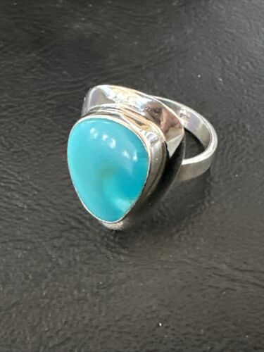 Sterling Silver Blue Kingman Turquoise Ring | Sz 9 | 17599
