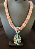 Santo Domingo Multi-Color Spiny Inlay Pendant Necklace | Sterling Silver | 32" | 16854