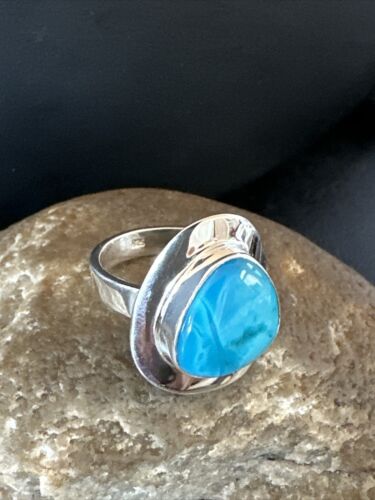 Sterling Silver Blue Kingman Turquoise Ring | Sz 7 | 17596