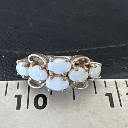 Navajo White Opal Multi-Stone Ring | Authentic Native American Sterling Silver | Multi-Stone | Sz 7 | 17157