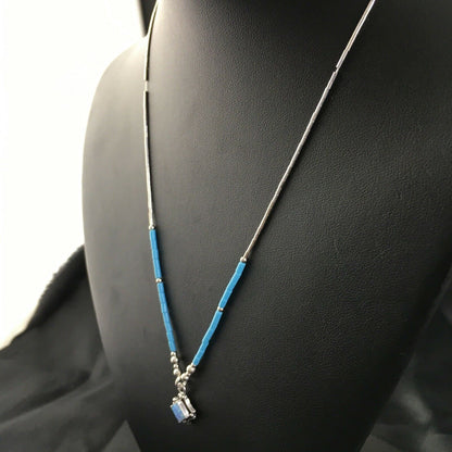 Children's Turquoise Beads Necklace with Opal Pendant Necklace | Sterling Silver | 18" | 10128 - Masha USA