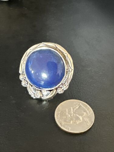 Men's Women's Blue Lapis Lazuli Ring | Navajo Sterling Silver | Sz 9.5 | Authentic Native American Handmade | 14950 - Masha USA