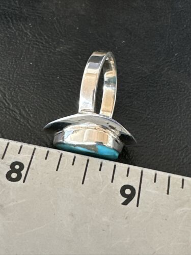 Sterling Silver Blue Kingman Turquoise Ring | Sz 10 | Authentic Native American Handmade | 17601