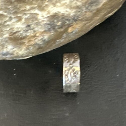 Navajo Stamped Sterling Silver Wide Band Pinky Ring | Sz 4.5 | Authentic Native American Handmade | 15297