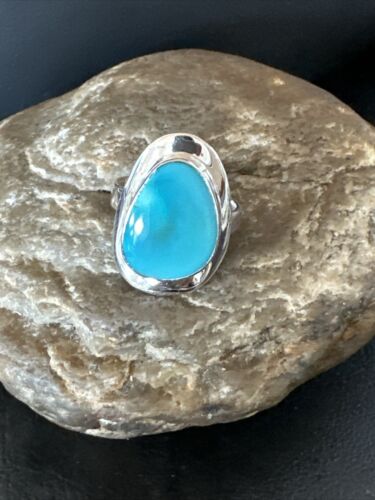 Sterling Silver Blue Kingman Turquoise Ring | Sz 9 | 17599