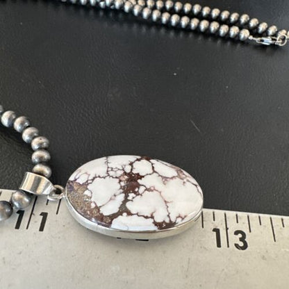 Navajo Wild Horse Necklace Pendant | Sterling Silver | Authentic Native American Handmade | 15724