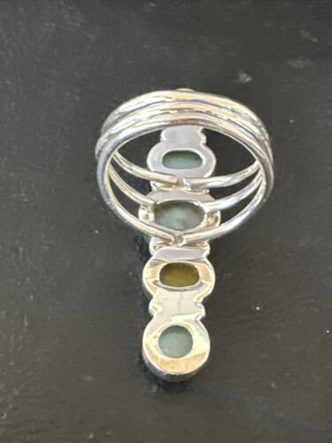 Navajo Blue Larimar Multi-Stone Ring | Authentic Native American Sterling Silver | Multi-Stone | Sz 9.5 | 15975