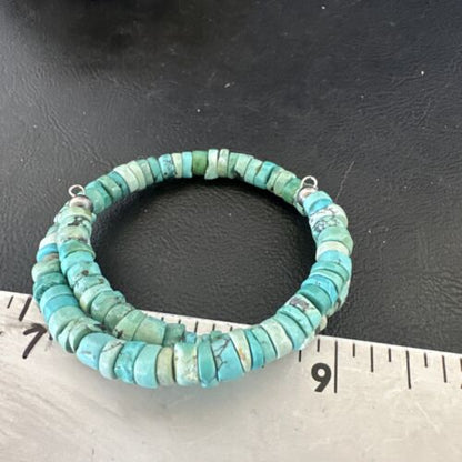 Navajo Turquoise Heishi Bracelet | Stainless Steel Memory Wire | 6mm | Authentic Native American Handmade | 17611