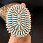 Zuni Blue Turquoise Needle Point Cluster Ring | Authentic Native American Sterling Silver | Multi-Stone | Sz 8 | 15060