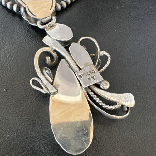 Navajo Sterling Silver Coral Wild Horse Necklace Pendant | Multi-Stone | Authentic Native American Handmade | 15946