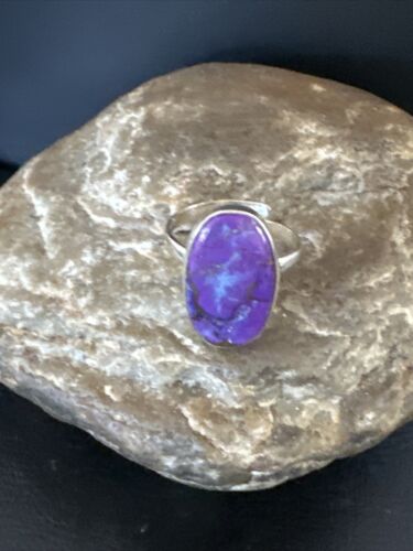 Adjustable Sterling Silver Purple Mojave Turquoise Ring | Sz 10 | 15613