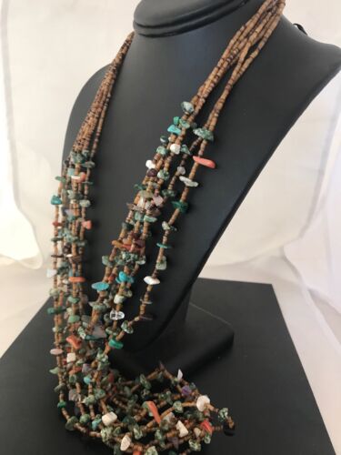 Santo Domingo Multi-Stone Bead Necklace | 32" | Authentic Native American Handmade | 3992