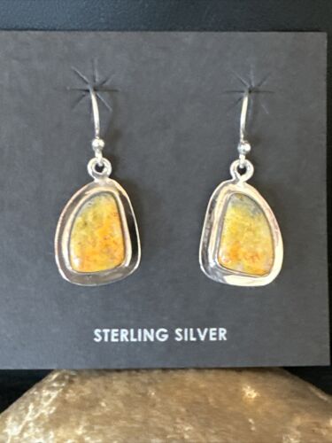 Navajo Bumblebee Jasper Earrings | Sterling Silver | Authentic Native American Handmade | 15831