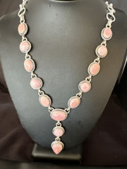 Navajo Pink Conch Lariat Necklace | Sterling Silver Pendant | 23" | Authentic Native American Jewelry | 15456