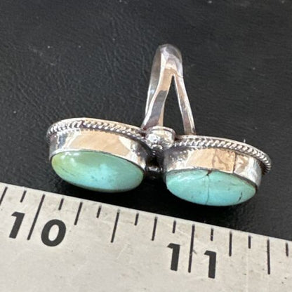 Navajo Blue Dry Creek Turquoise Multi-Stone Ring | Authentic Native American Sterling Silver | Sz 9 | 16735