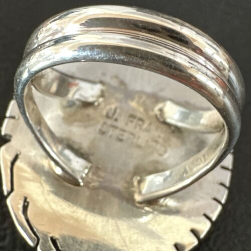 Navajo Orange Spiny Oyster Ring | Sterling Silver | Sz 7.5 | Authentic Native American Handmade | 16029