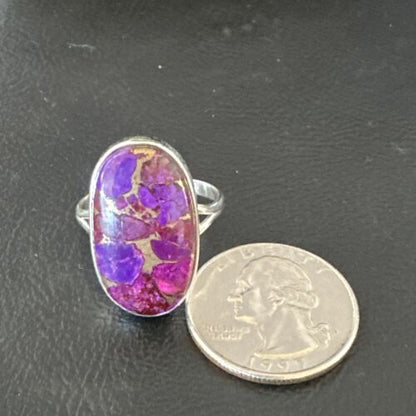 Navajo Purple Mojave Turquoise Ring | Sterling Silver | Sz 10 | Authentic Native American Handmade | 15773