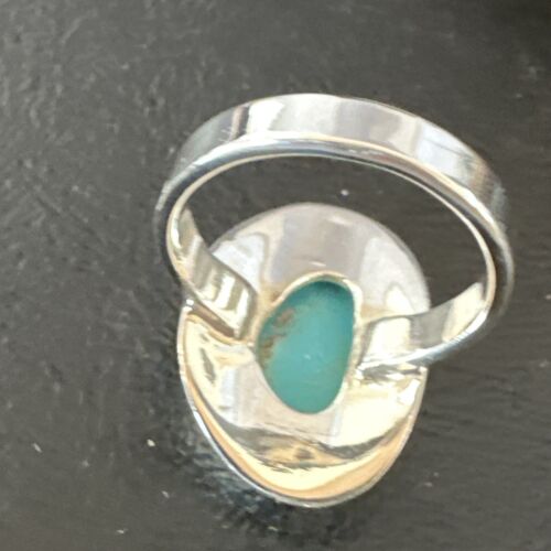 Navajo Blue Kingman Turquoise Ring | Sterling Silver | Sz 8 | Authentic Native American Handmade | 16591