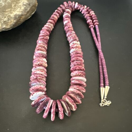 Purple Spiny Oyster Navajo Pearls Sterling Silver Necklace | Authentic Native American | 30" | 16814