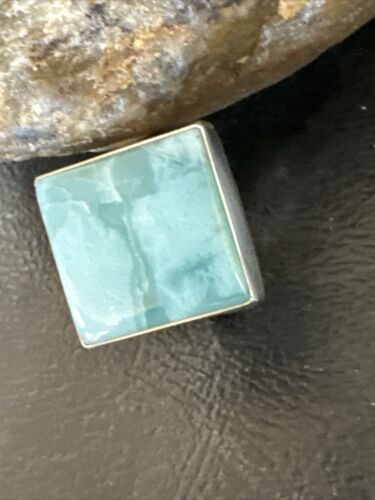 Navajo Blue Larimar Ring | Sterling Silver | Sz 8 | Authentic Native American Handmade | 17589
