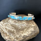 Navajo Men's Blue Mojave Turquoise Inlay Bracelet | Sterling Silver | Authentic Native American Handmade | 15064