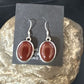 Navajo Burgundy Carnelian Dangle Earrings | Sterling Silver | Authentic Native American Handmade | 14927