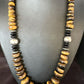 Navajo Coffee Tiger's Eye & Black Onyx Necklace | Sterling Silver Navajo Pearls | 22" | Authentic Native American | 15228