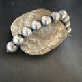 Navajo Pearl Round Beads Bracelet | 18mm | 7.5" | Sterling Silver | Authentic Native American Handmade | 17160