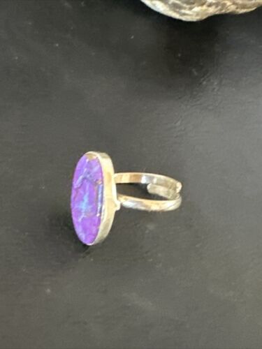 Adjustable Sterling Silver Purple Mojave Turquoise Ring | Sz 10 | 15613