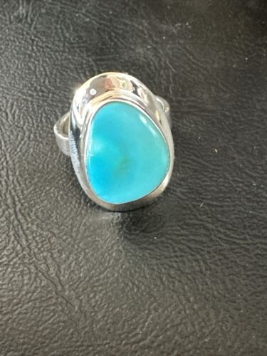 Sterling Silver Blue Kingman Turquoise Ring | Sz 9 | 17599