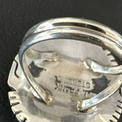 Women's Orange Spiny Oyster Navajo Ring | Sterling Silver | Sz 8 | Authentic Native American Handmade | 16034
