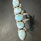 Navajo Blue Larimar Multi-Stone Ring | Authentic Native American Sterling Silver | Multi-Stone | Sz 5.5 | 15977