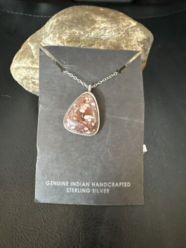 Navajo Wild Horse Turquoise Pendant Necklace | Sterling Silver | Authentic Native American Handmade | 4467