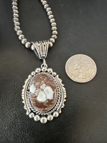 Navajo Wild Horse Necklace Pendant | Sterling Silver | Authentic Native American Handmade | 16755