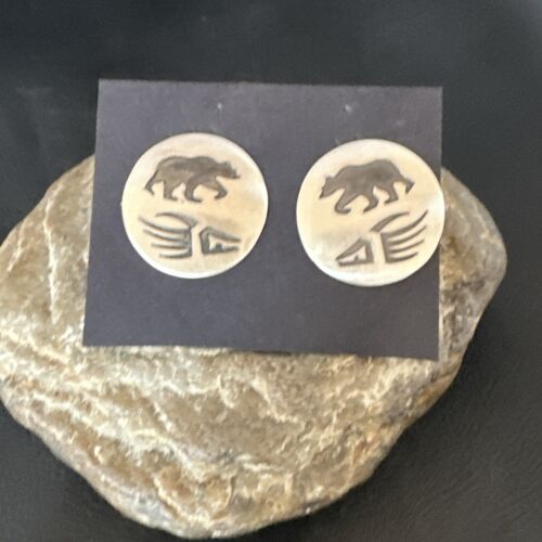 Authentic BearPaw Hopi Earrings | Sterling Silver | Native American Handmade | 16822