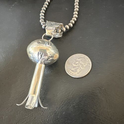Native American Navajo Sterling Silver Necklace | 3.5" Naja Pendant | 20" | 16479