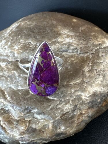 Southwestern Navajo Purple Mojave Turquoise Ring | Sterling Silver | Sz 10 | 15610