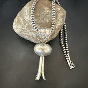 Native American Navajo Sterling Silver Necklace | 3" Naja Pendant | 20" | 16803