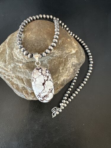 Men's Women's Wild Horse Necklace Pendant | Navajo Sterling Silver | Authentic Native American Handmade | 15736