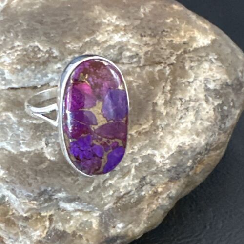 Navajo Purple Mojave Turquoise Ring | Sterling Silver | Sz 10 | Authentic Native American Handmade | 15773