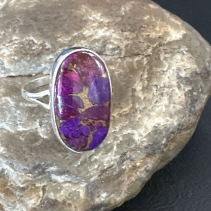 Navajo Purple Mojave Turquoise Ring | Sterling Silver | Sz 10 | Authentic Native American Handmade | 15773