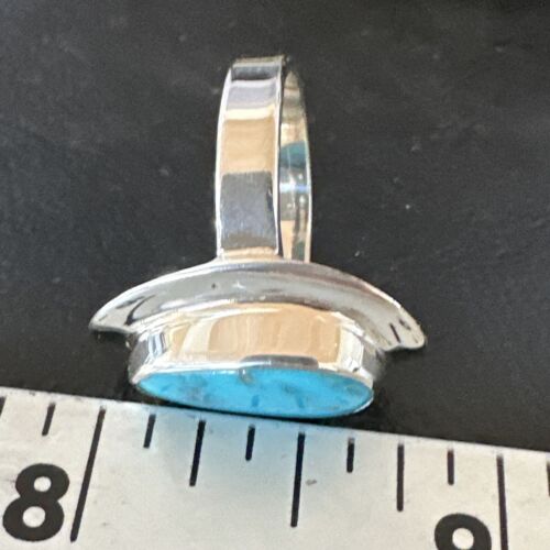 Navajo Blue Kingman Turquoise Ring | Sterling Silver | Sz 8 | Native American Handmade | 16593