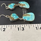 Navajo Blue Kingman Turquoise Dangle Earrings | Sterling Silver | Authentic Native American Handmade | 15113