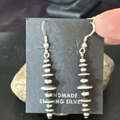 3-Piece Sterling Silver Navajo Pearl Set | 6mm Necklace, 10-14mm Bracelet & 1.5" Dangle Earrings | Authentic Native American Handmade