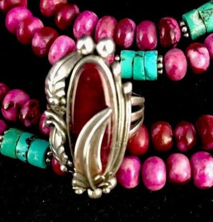 Navajo Purple Spiny Oyster Sterling Silver Ring | Sz 5.5 |4452