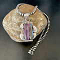 Navajo Pearls Purple Sugilite Pendant Necklace | Sterling Silver Beads | Authentic Native American Handmade | 16460