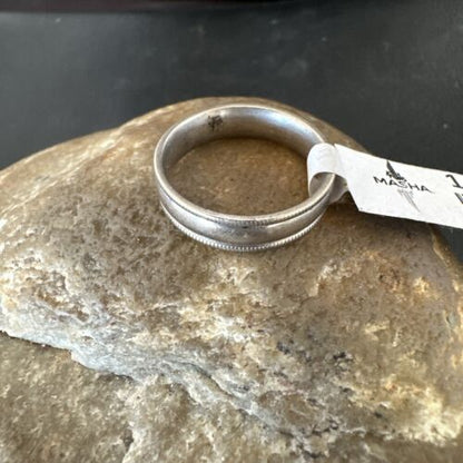 Navajo Sterling Silver Wedding Band | Sz 7.5 | Authentic Native American Handmade | 14275