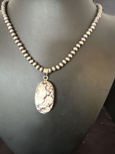 Men's Women's Wild Horse Necklace Pendant | Navajo Sterling Silver | Authentic Native American Handmade | 15736